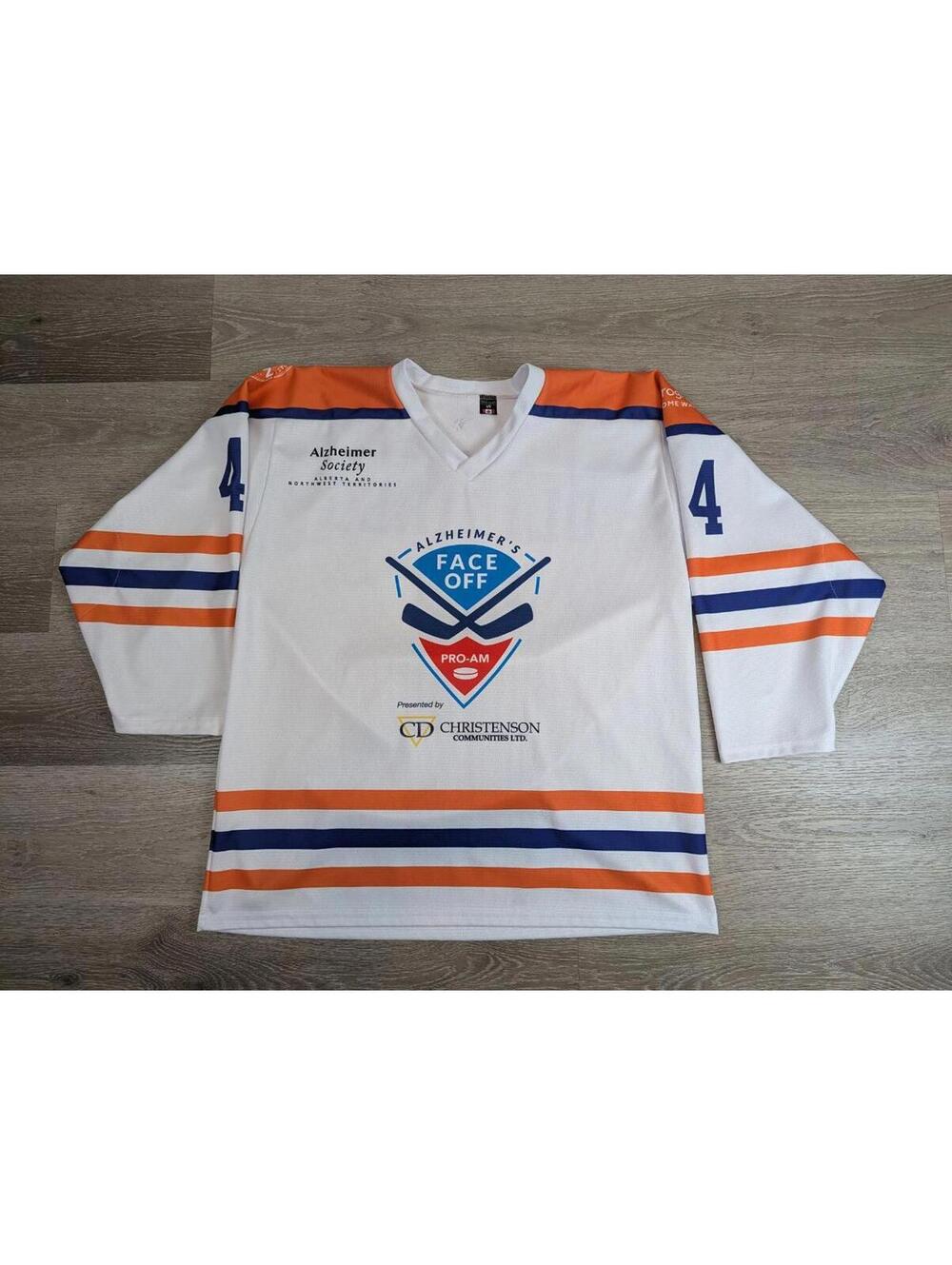Progressive Puck Hogs Olivares #4 White Hockey Jersey with Signature